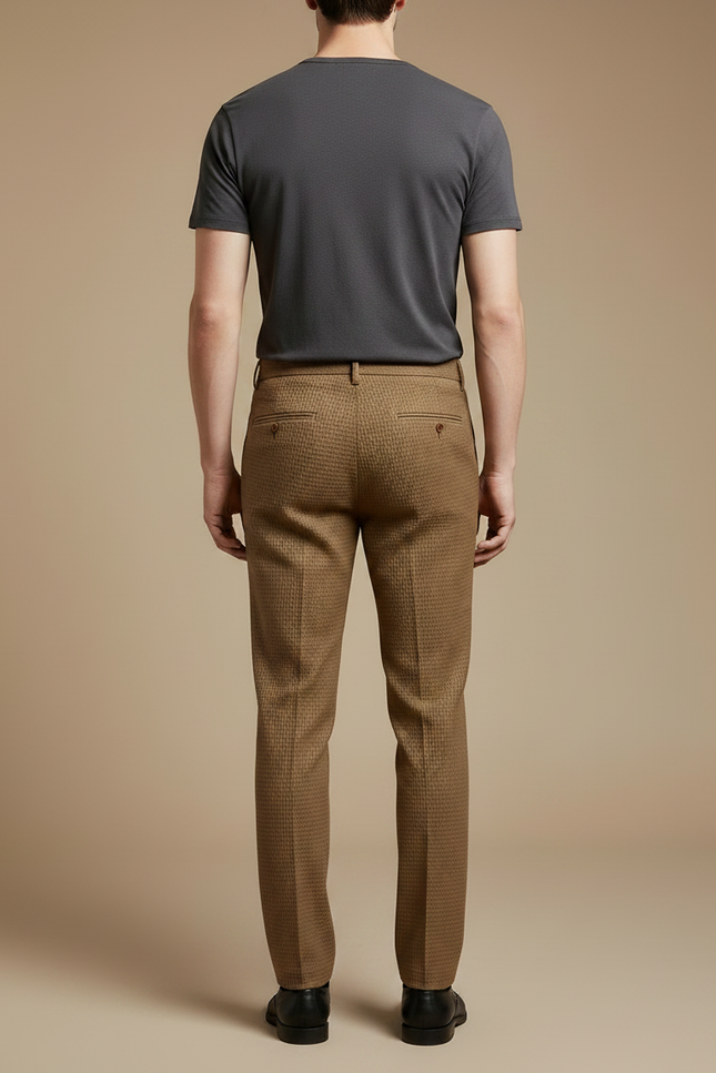 Pantalon Tweed Marron - vue 2
