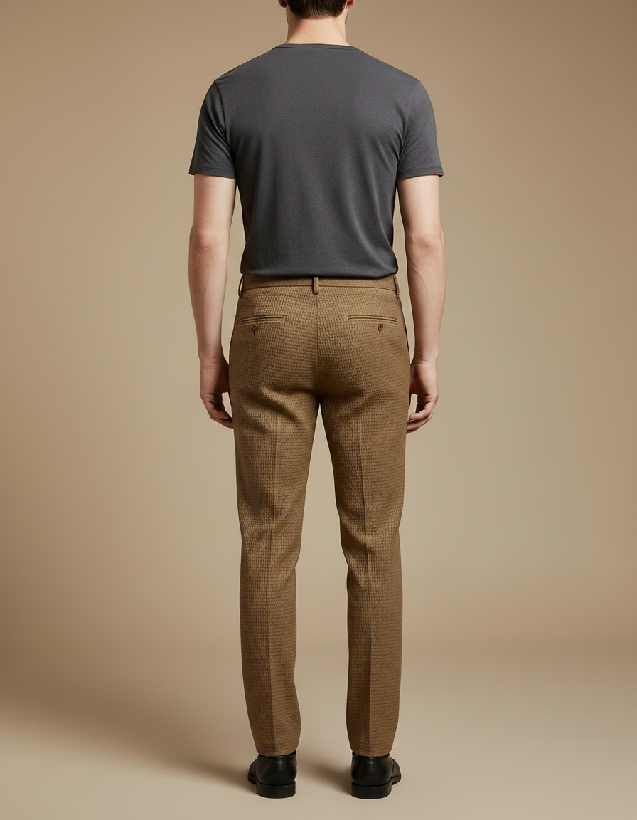 Pantalon Tweed Marron - vue 2