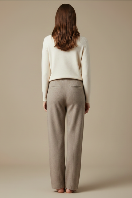 Pantalon Marron Tricoté Large Décontracté Confortable - Maille - vue 2