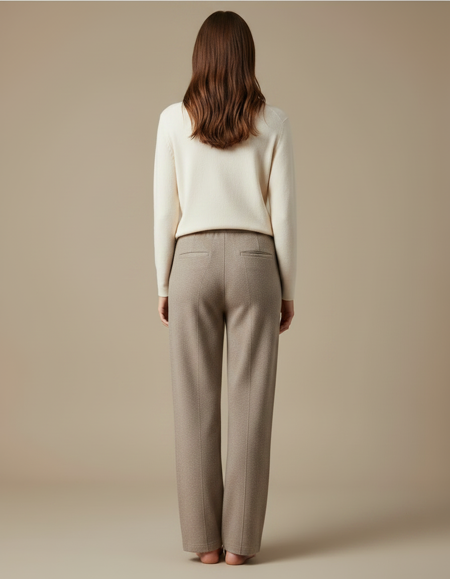 Pantalon Marron Tricoté Large Décontracté Confortable - Maille - vue 2