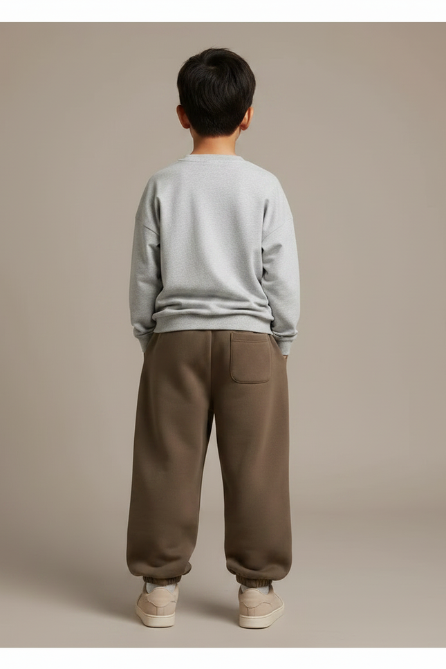 Pantalon Marron Ample Molletonné Sport Garçon - vue 2