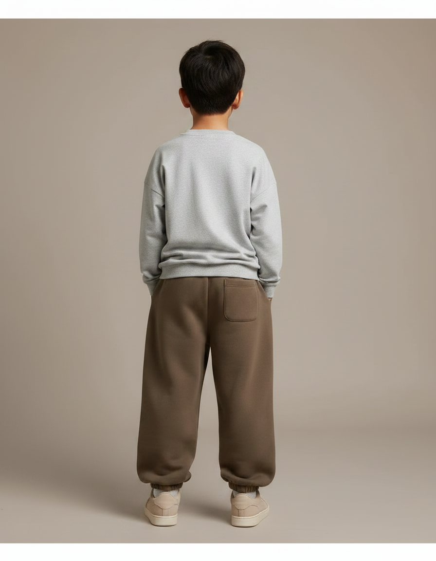Pantalon Marron Ample Molletonné Sport Garçon - vue 2