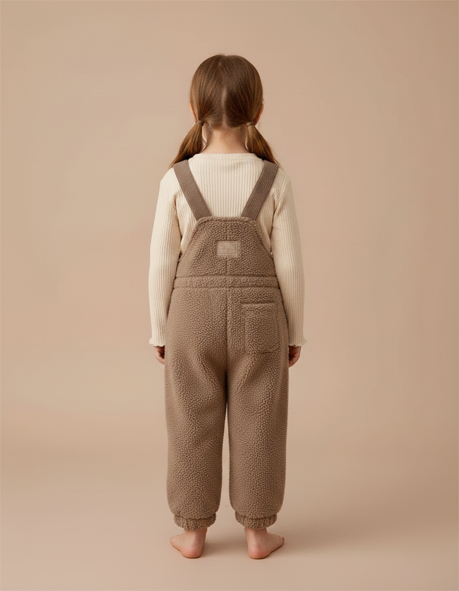 Pantalon Marron Polaire Doux Ample Enfant Hiver - Molleton - vue 2