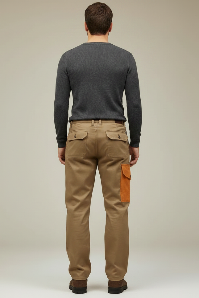 Pantalon De Travail Marron - Camel Gabardine - vue 2
