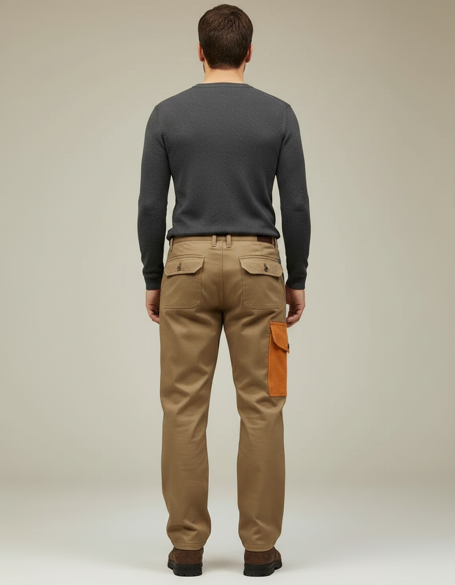 Pantalon De Travail Marron - Camel Gabardine - vue 2
