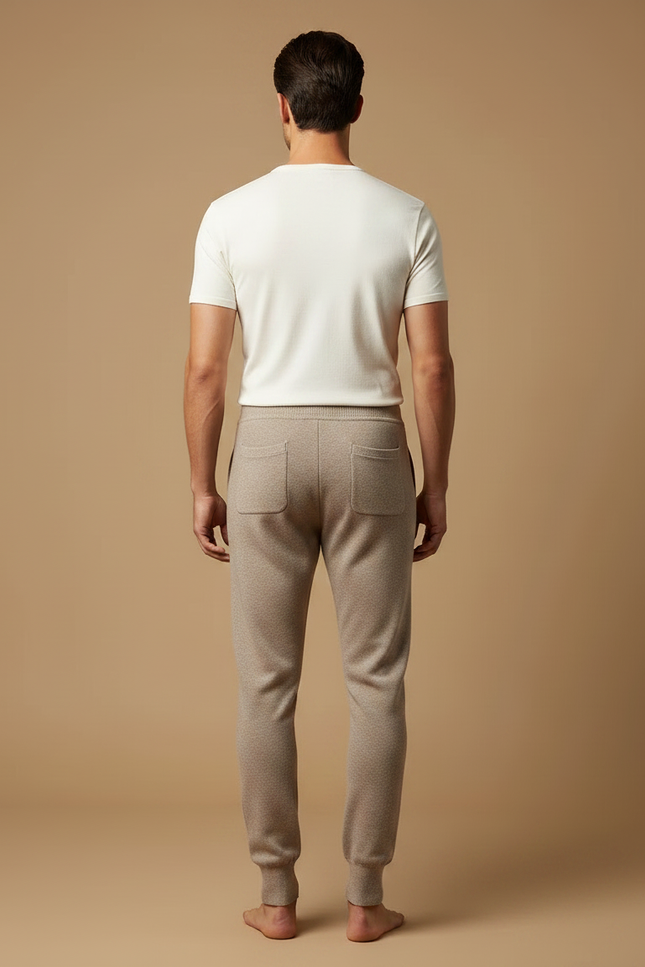Pantalon Marron Laine Chaud Confortable Homme - Beige - vue 2