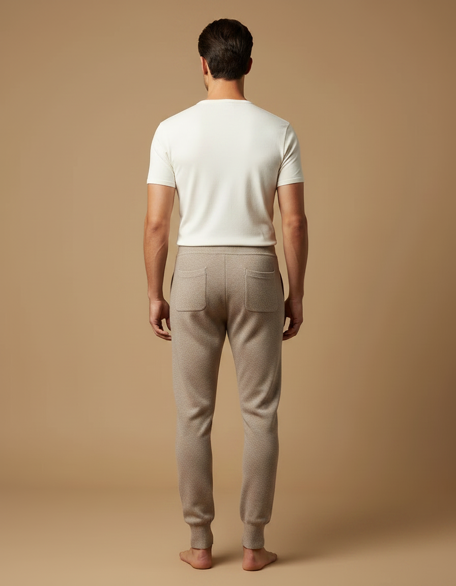 Pantalon Marron Laine Chaud Confortable Homme - Beige - vue 2