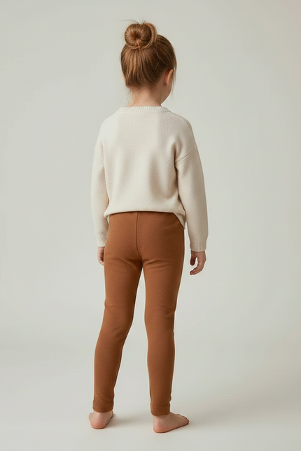 Pantalon Marron Coton Confortable Uni Enfant - Molleton - vue 2