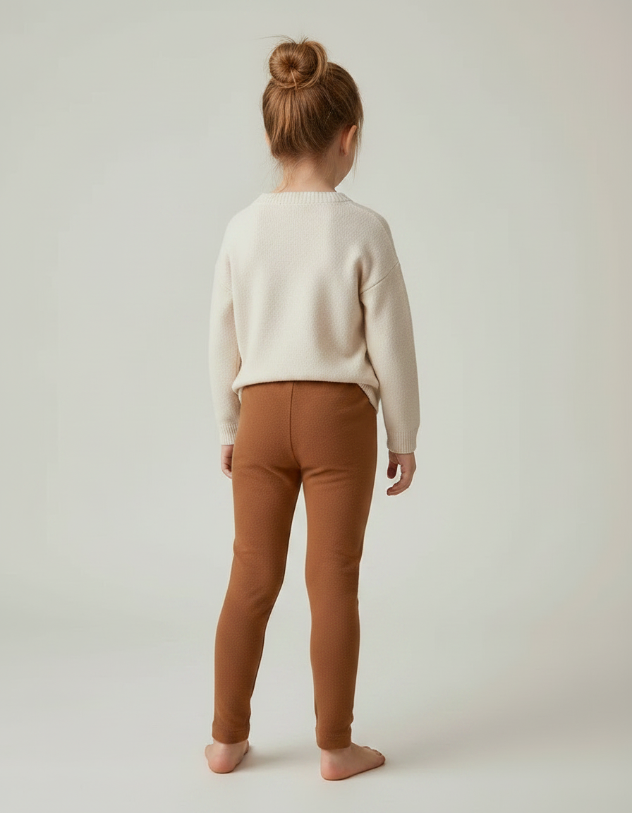 Pantalon Marron Coton Confortable Uni Enfant - Molleton - vue 2