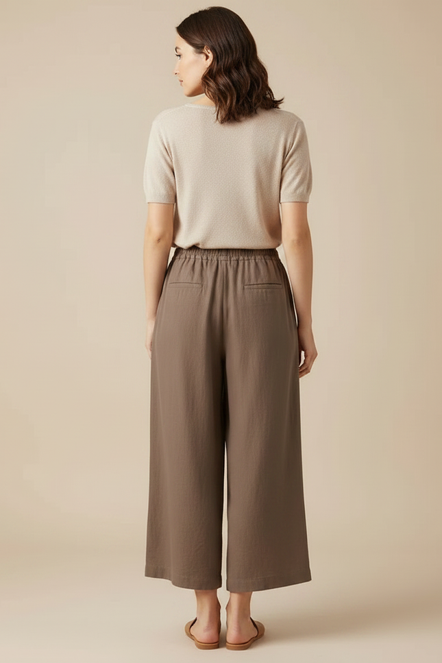 Pantalon Marron Clair Femme - Kaki Lin - vue 2