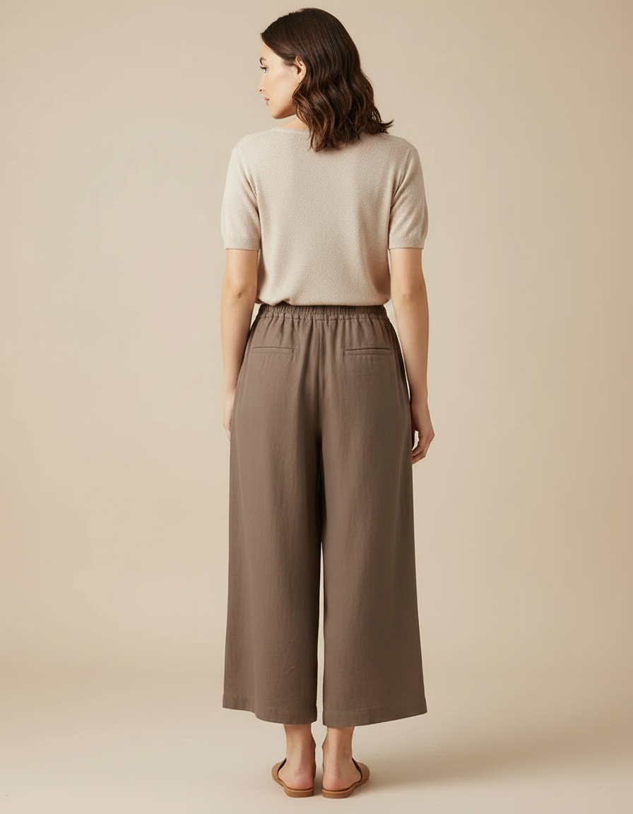 Pantalon Marron Clair Femme - Kaki Lin - vue 2