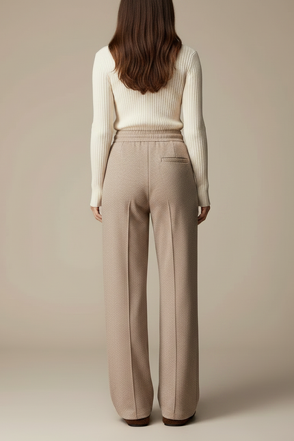 Pantalon Marron Ample Texturé Décontracté Femme - Molleton - vue 2