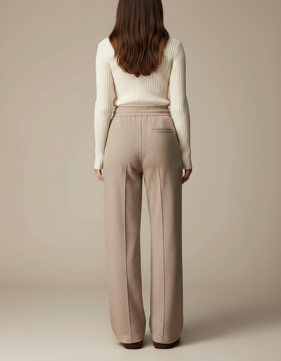 Pantalon Marron Ample Texturé Décontracté Femme - Molleton - vue 2