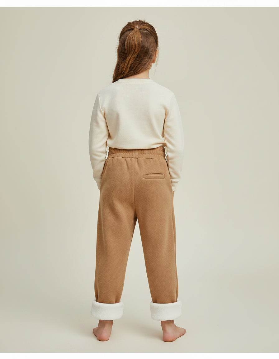 Pantalon Marron Polaire Doublé Chaud Confortable Fille - Molleton - vue 2