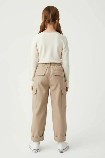 Pantalon Marron F769 - Beige Toile - vue 2