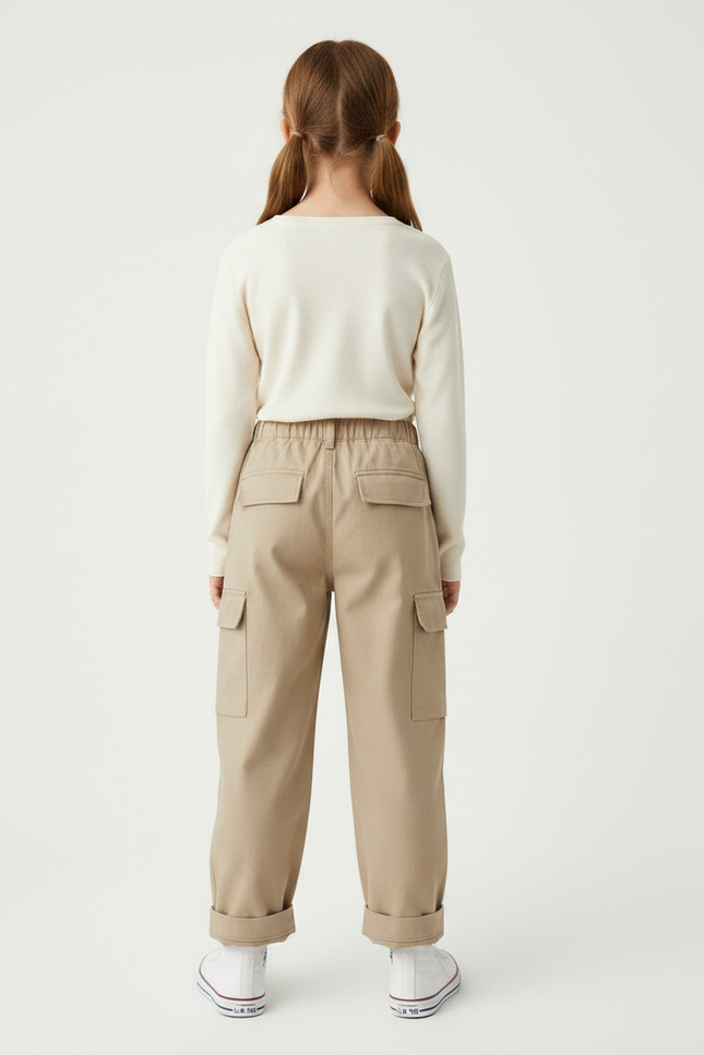 Pantalon Marron F769 - Beige Toile - vue 2