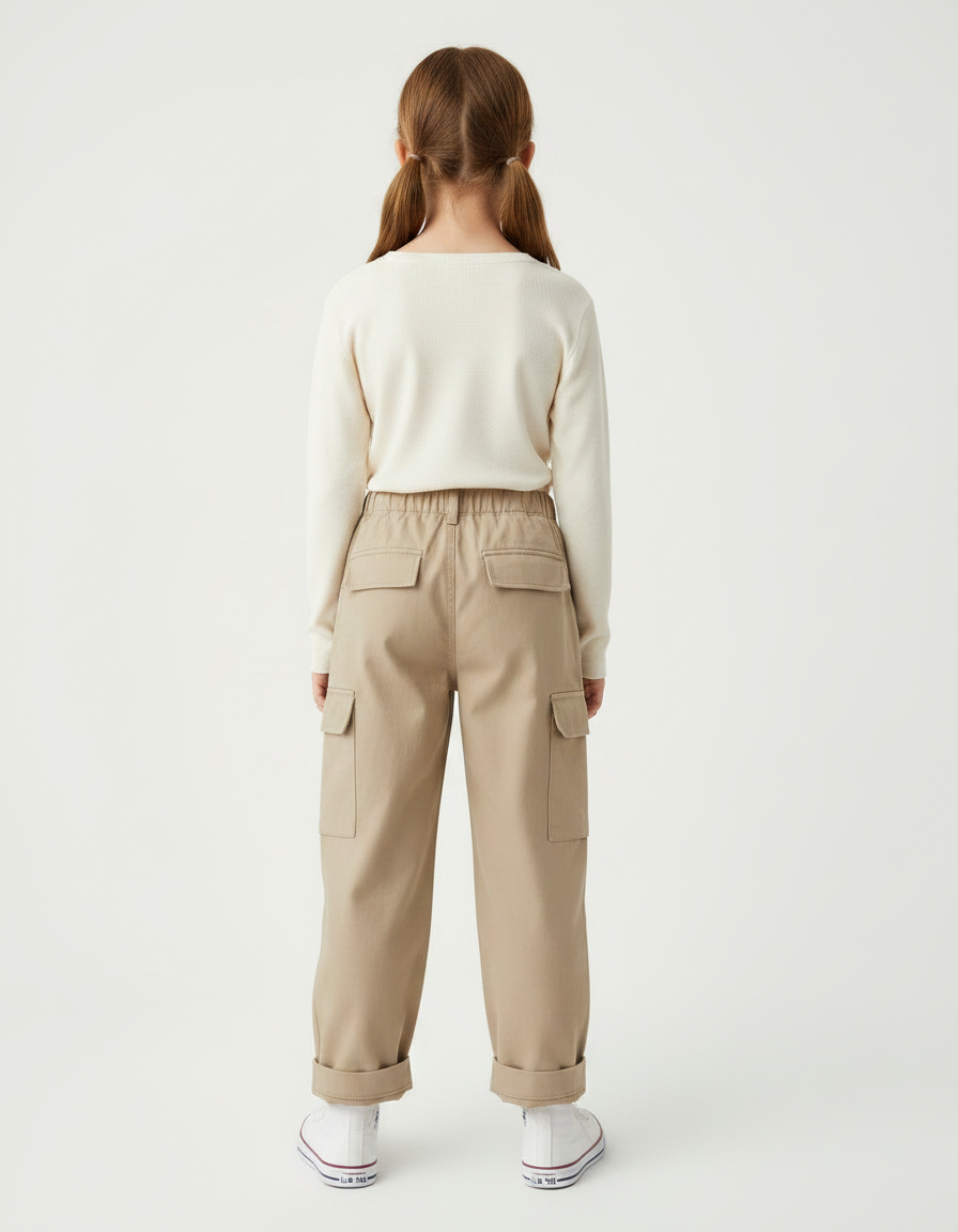 Pantalon Marron F769 - Beige Toile - vue 2