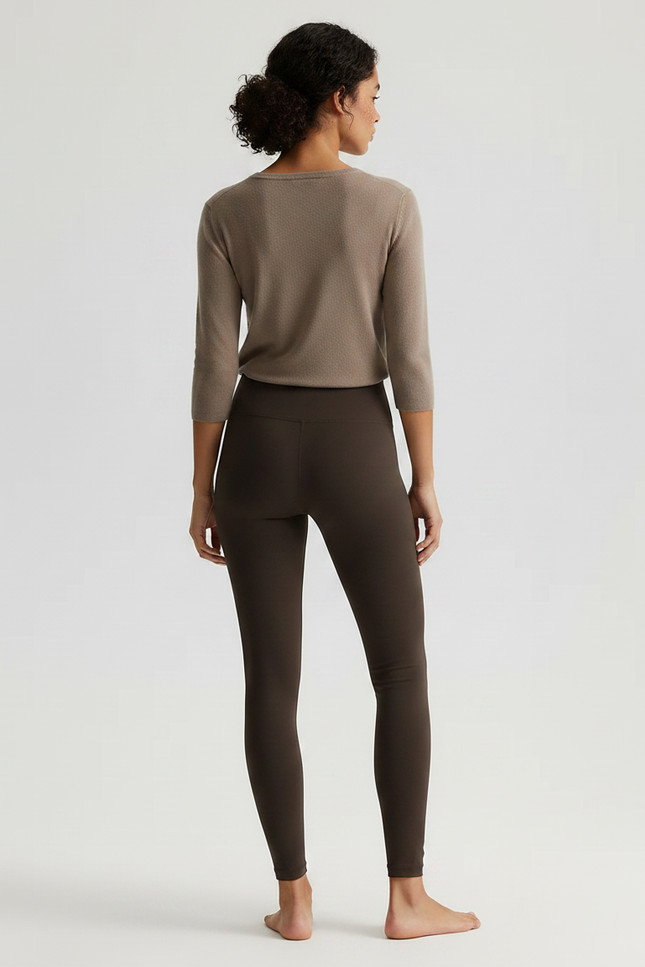 Pantalon Marron Confortable Taille Haute Fluide Femme - Polyester - vue 2