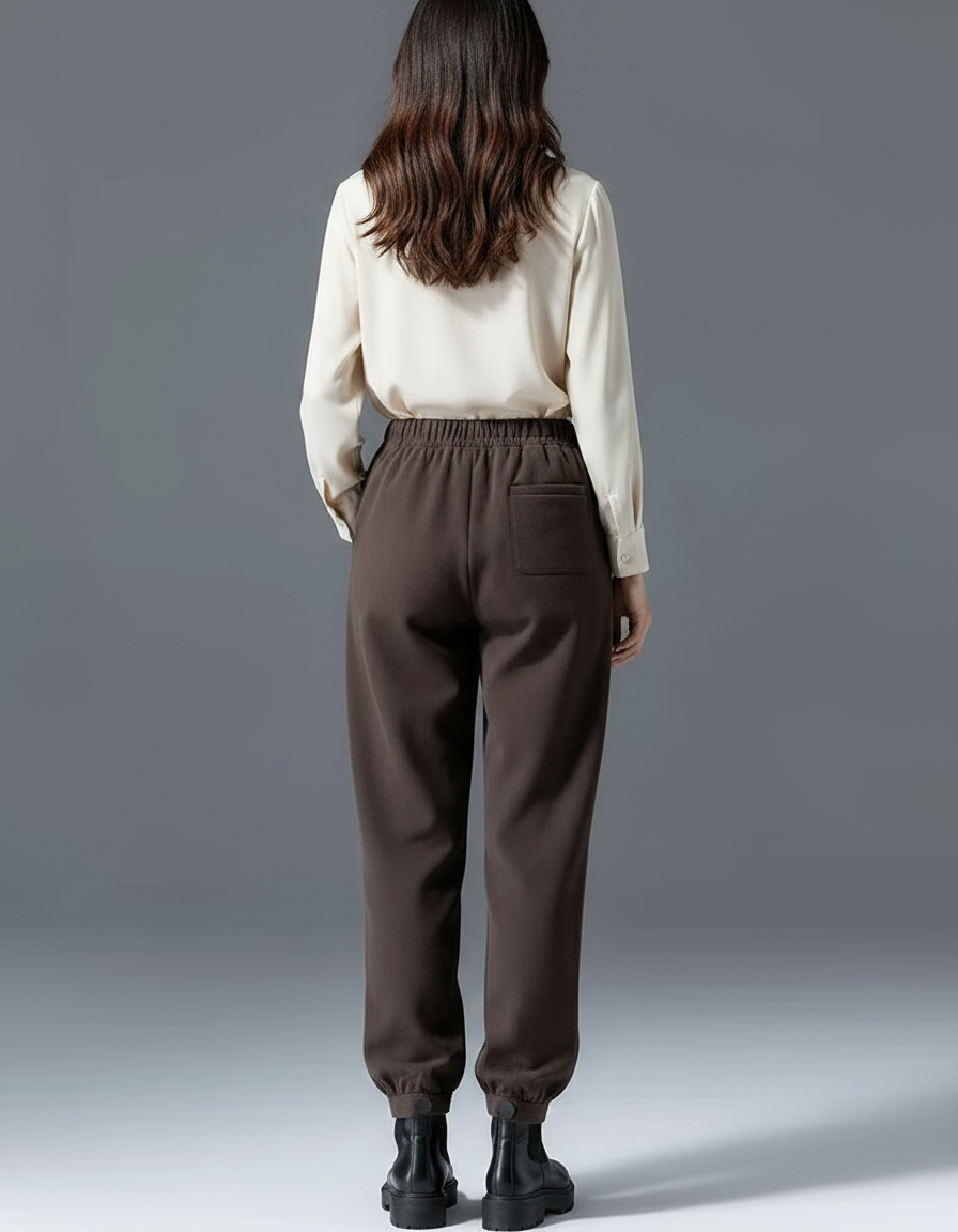 Pantalon Jogging Marron Femme - Molleton - vue 2