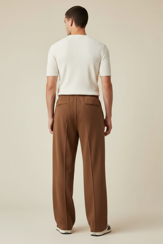 Pantalon Marron Fluide - Polyester - vue 2