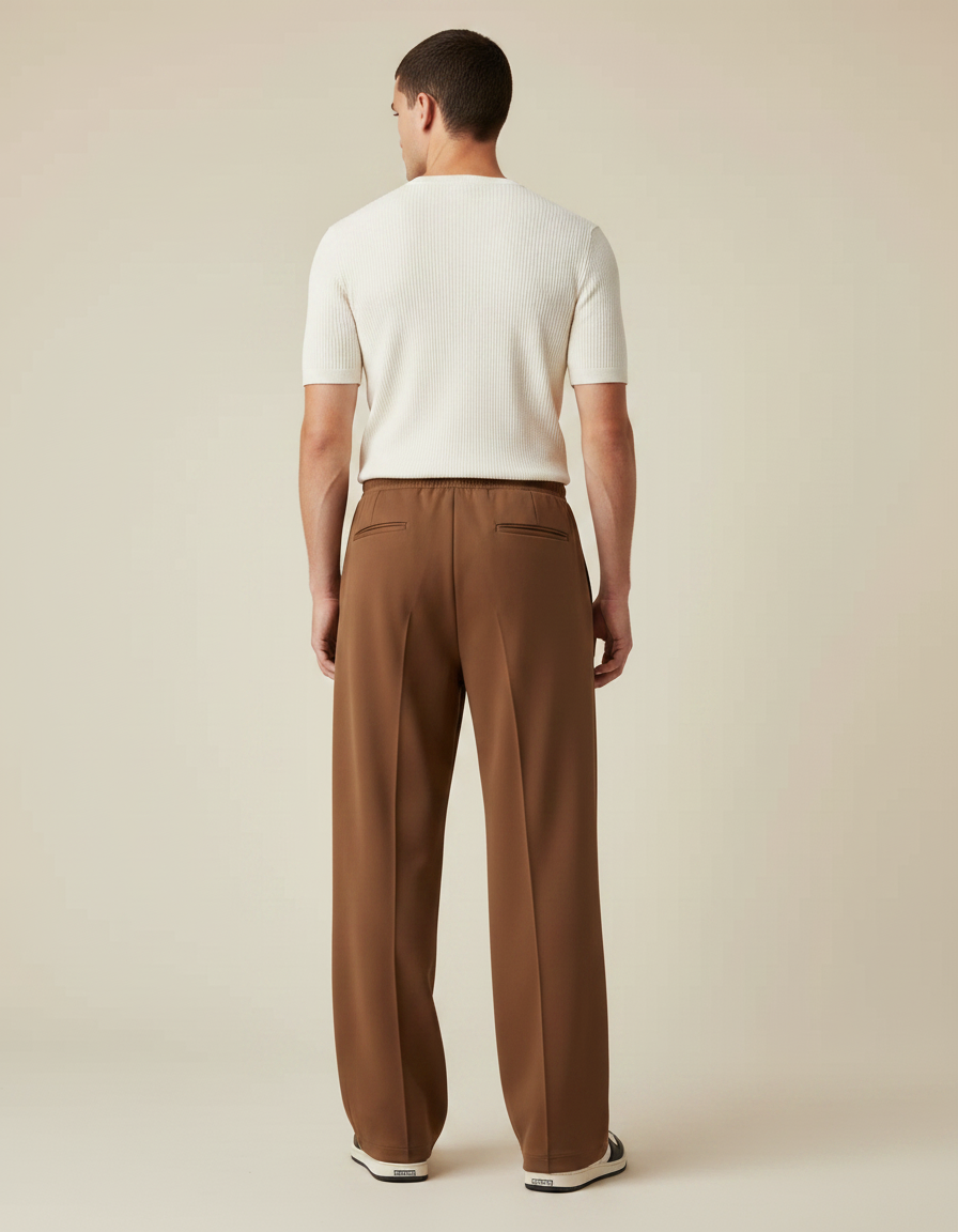 Pantalon Marron Fluide - Polyester - vue 2