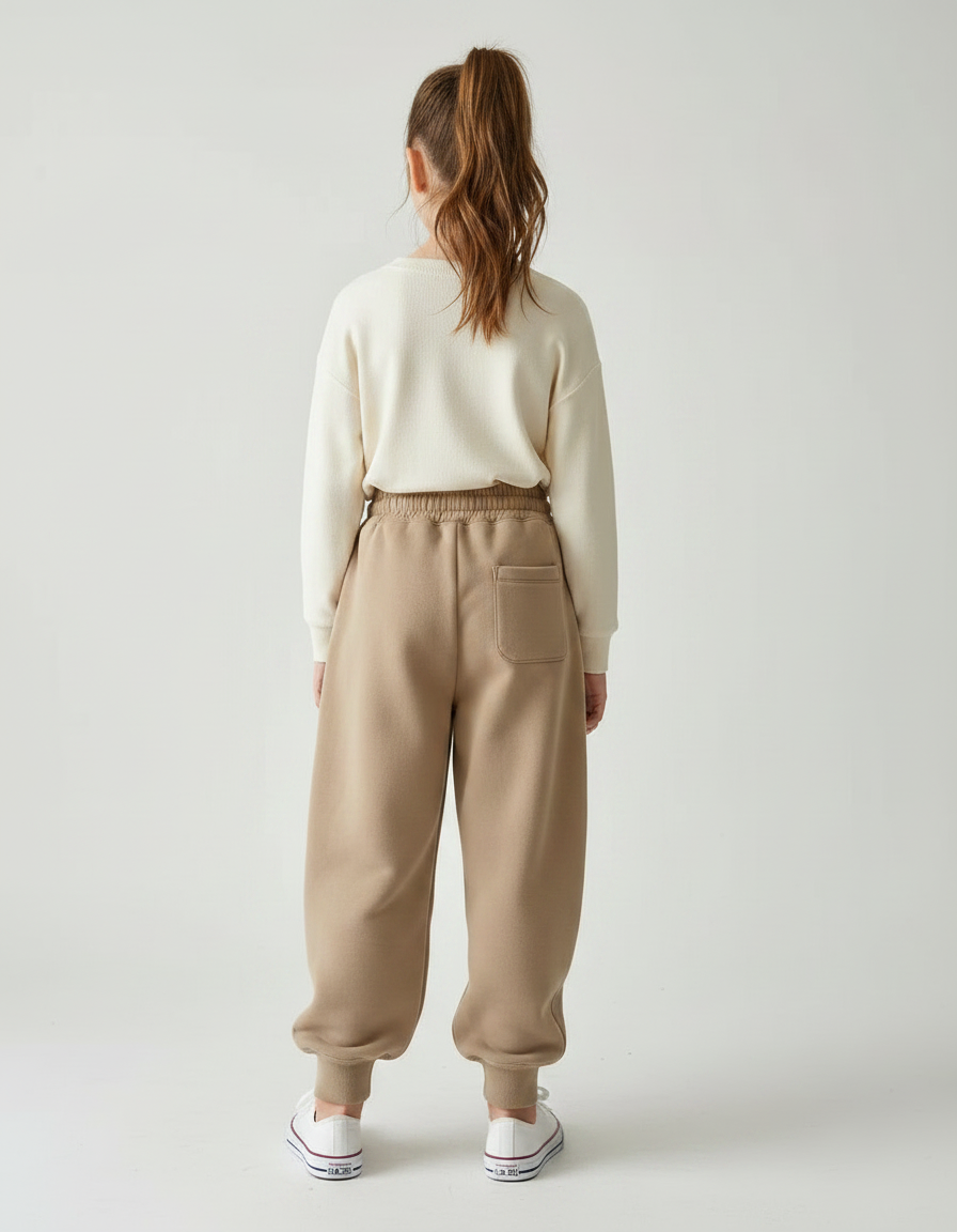 Pantalon Marron Ample Molletonné Confortable Enfant - vue 2