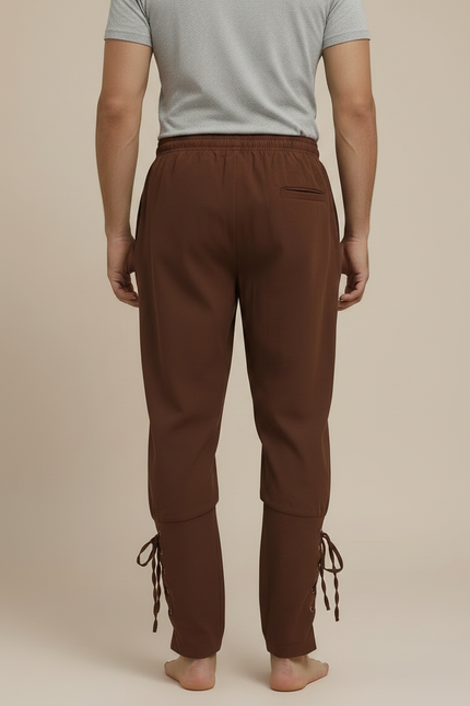 Pantalon Marron Taille Élastique - Coton - vue 2