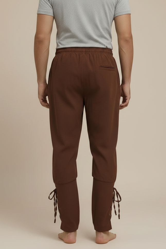 Pantalon Marron Taille Élastique - Coton - vue 2