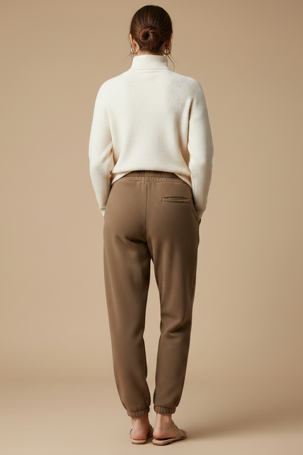 Pantalon Marron Ample Molletonné Confortable Décontracté - vue 2
