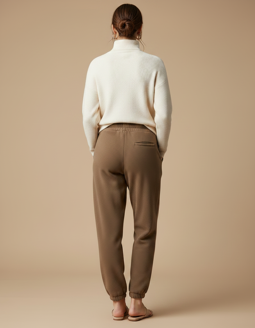 Pantalon Marron Ample Molletonné Confortable Décontracté - vue 2