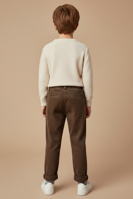 Pantalon Bébé Garçon Marron - Cordé - vue 2