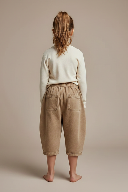 Pantalon Marron Ample Décontracté Harem Enfant - Molleton - vue 2