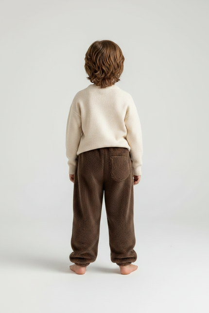 Pantalon Marron Polaire Ample Confortable Enfant - Molleton - vue 2