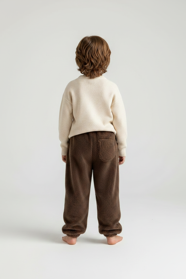 Pantalon Marron Polaire Ample Confortable Enfant - Molleton - vue 2