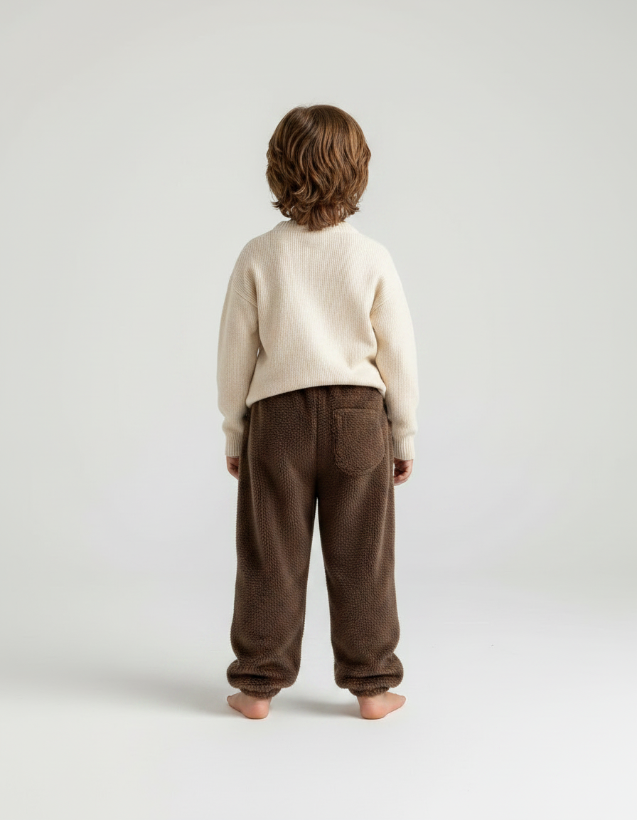 Pantalon Marron Polaire Ample Confortable Enfant - Molleton - vue 2