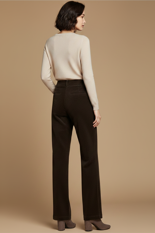 Pantalon Velours Marron Femme - Cordé - vue 2