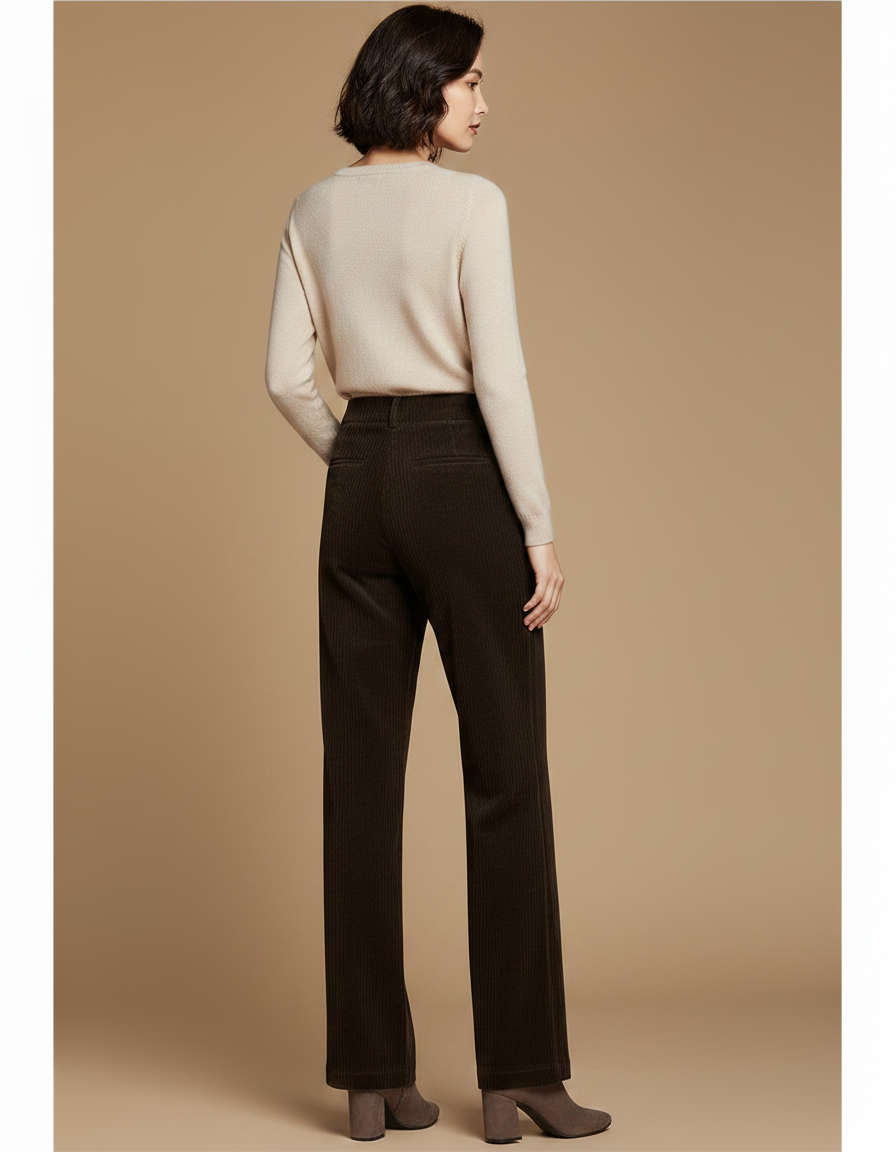 Pantalon Velours Marron Femme - Cordé - vue 2