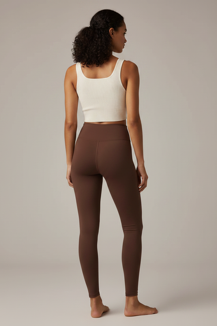 Pantalon Marron Yoga Taille Haute Stretch Femme - Polyester - vue 2