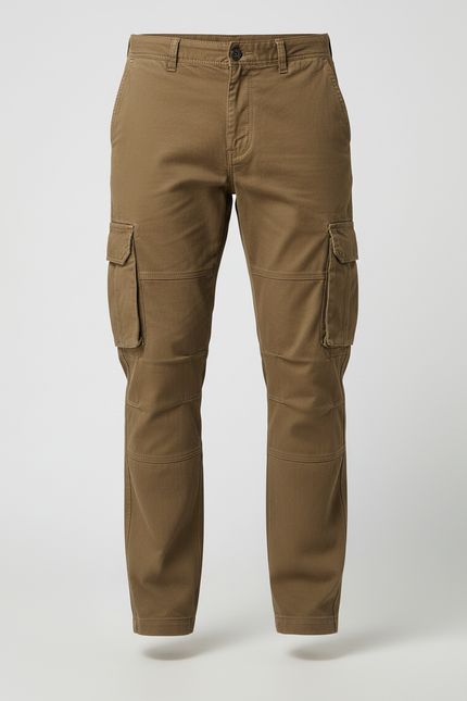 Pantalon Treillis Marron - Kaki Toile - vue 3