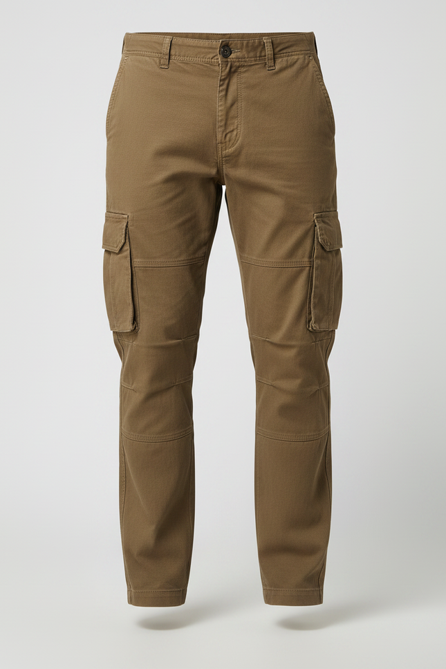 Pantalon Treillis Marron - Kaki Toile - vue 3