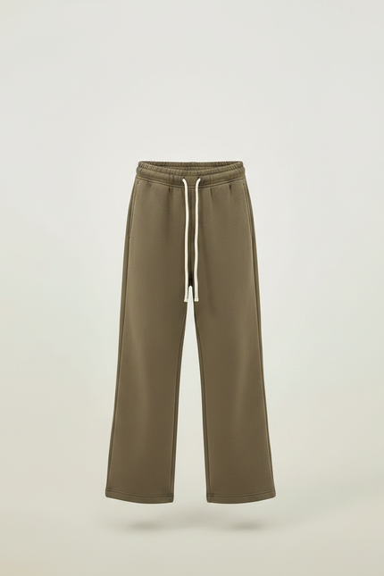 Pantalon Marron Ample Molleton Décontracté Enfant Cordon - Kaki - vue 3