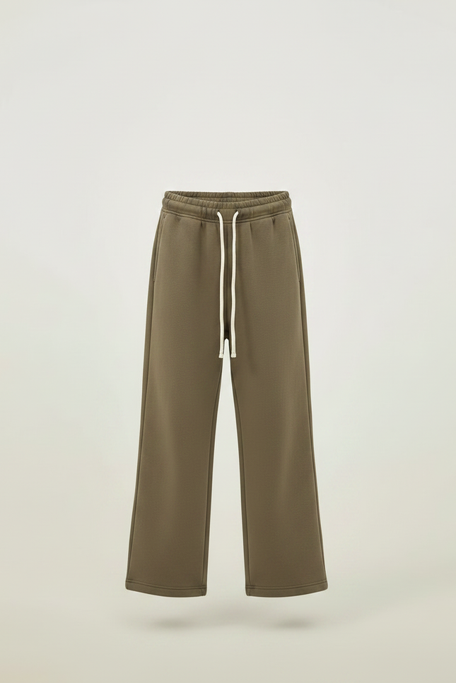 Pantalon Marron Ample Molleton Décontracté Enfant Cordon - Kaki - vue 3