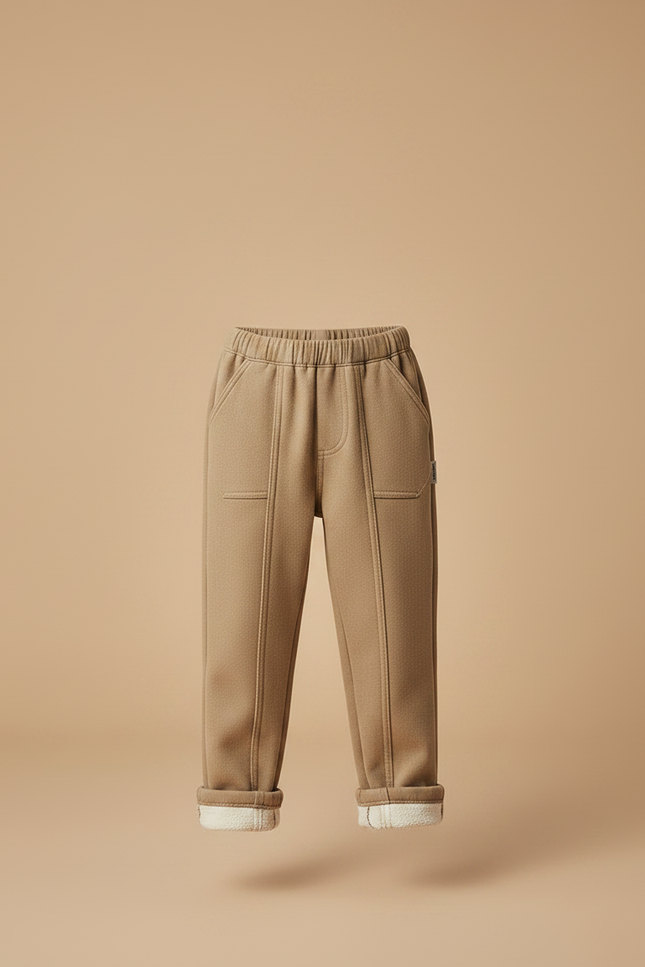 Pantalon Marron Ample Doux Élastiqué Hiver Garçon - Molleton - vue 3
