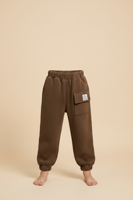 Pantalon Marron Molletonné Ample Confortable Garçon - vue 3