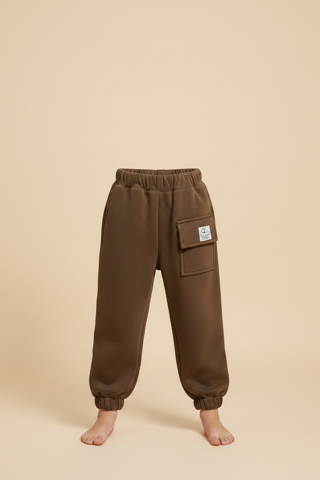 Pantalon Marron Molletonné Ample Confortable Garçon - vue 3