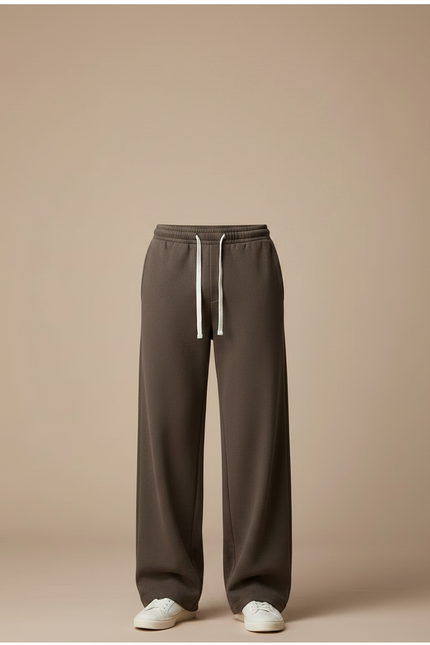 Pantalon Marron Ample Molletonné Cordon Décontracté Homme - vue 3