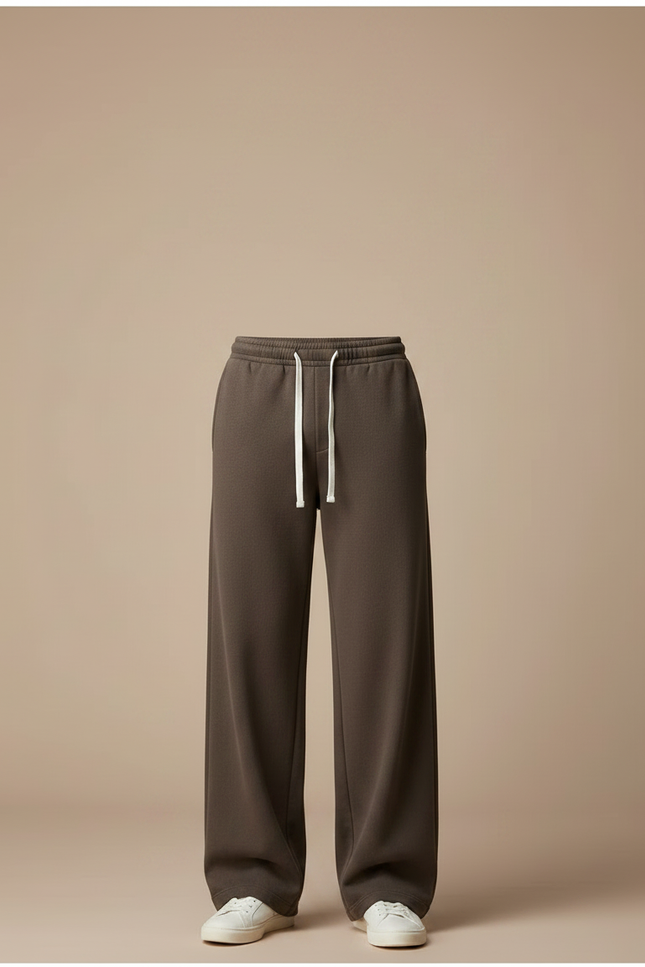 Pantalon Marron Ample Molletonné Cordon Décontracté Homme - vue 3
