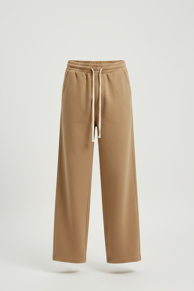 Pantalon Marron Ample Coton Décontracté Élastique Garçon - Molleton - vue 3