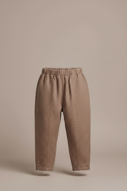 Pantalon Marron Lin Ample Casual Enfant - vue 3