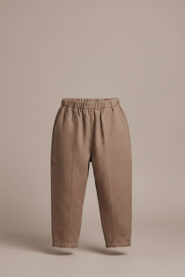 Pantalon Marron Lin Ample Casual Enfant - vue 3